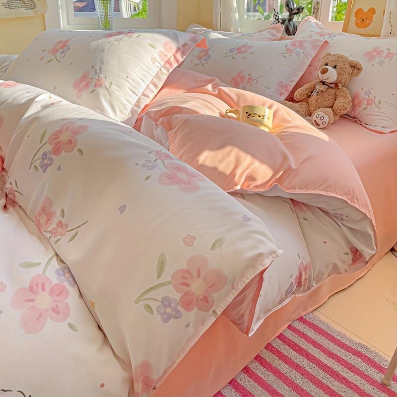 Product Introduction of Floral Print Bedding Set, 1 Count Bedspread & 1/2 Counts Pillowcase without Filler, Soft Comfortable Bedding Set for Home Bedroom 0