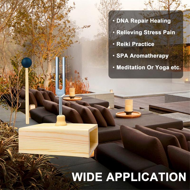 528Hz Tuning Fork with Resonance Box, Aluminum Alloy, Wooden Speaker, Perfect for SPA Aromatherapy, Resonance Teaching 4