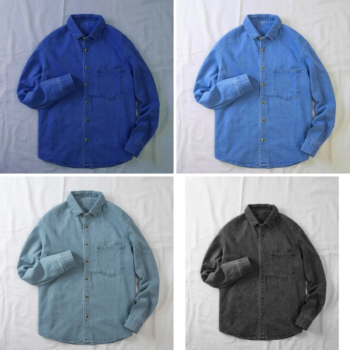Sơ Mi Nam BIG SIZE JEAN-DENIM Basic Tay dài, dáng xuông. 100% cotton. Hàng cao cấp nhập khẩu, thích hợp mọi thời tiết. đi học, đi làm, đi chơi Menswear Áo