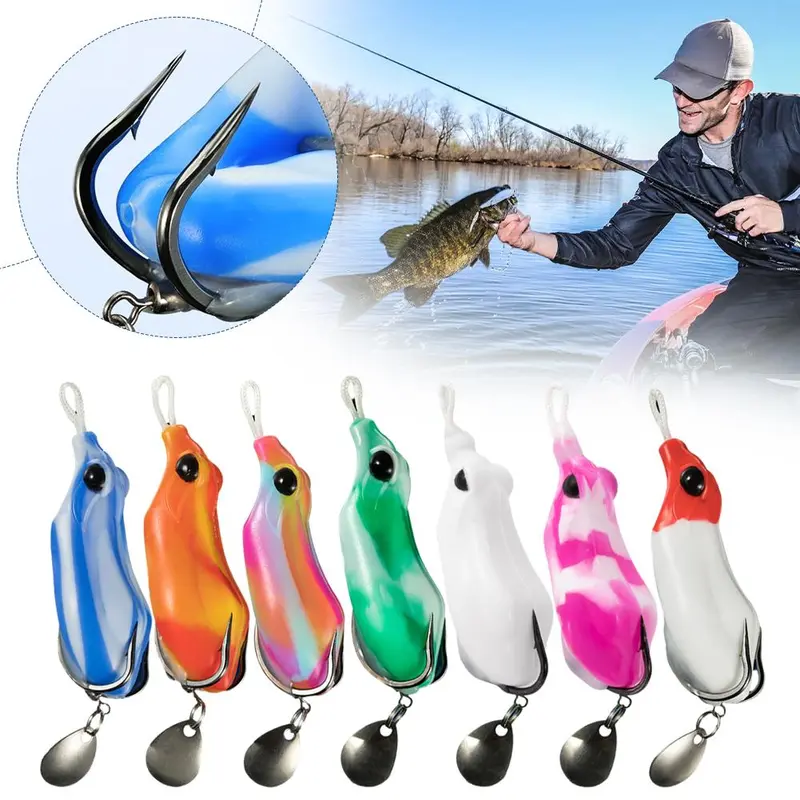 6.5cm Soft Frog Fishing Lure Mini Soft Lure Water Ray Frog Bait ...
