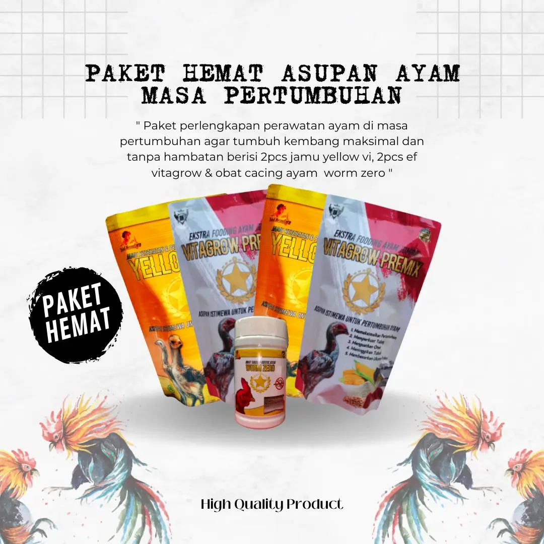 ( PAKET HEMAT )  Asupan ayam di masa pertumbuhan Ekstra fooding vitamin ayam jamu kesehatan ayam obat cacing ayam