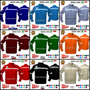 PROMO - WEARPACK ATASAN PROYEK LAS BENGKEL TEKNISI BAJU LAPANGAN KAMEJA KERJA Safety Pria  Seragam Panjang Merah marun Pendek Putih Hitam Biru Katun Navy dll