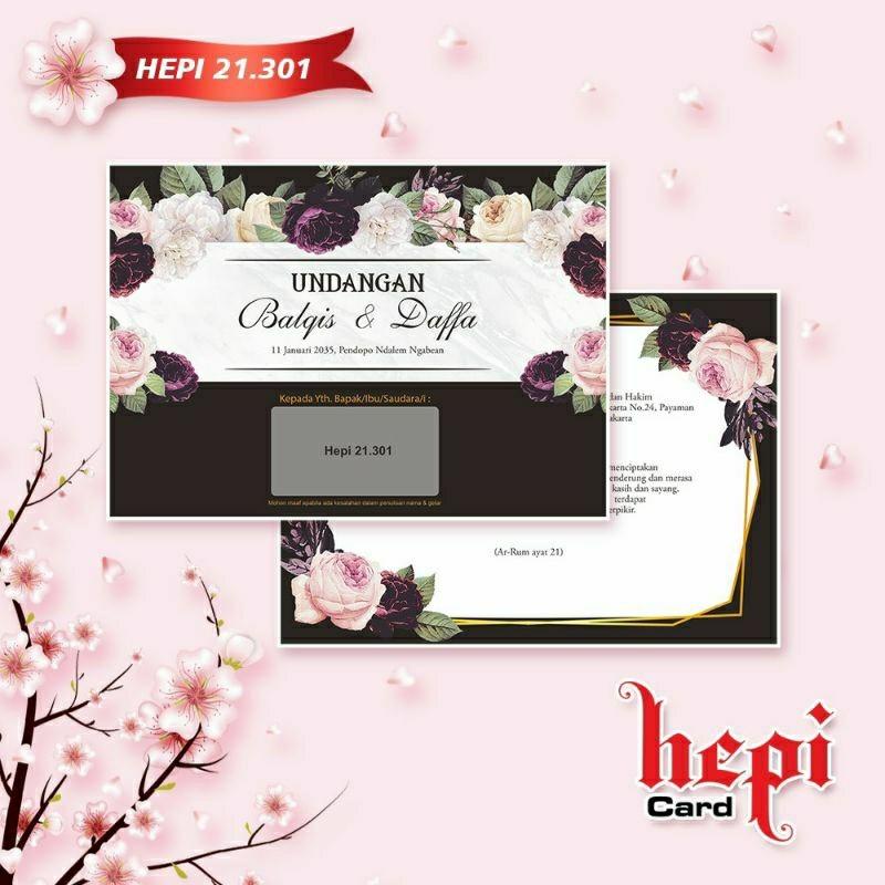 Undangan Pernikahan HEPI 301 Elegan Modern Paket Lengkap 100 PCS Gratis Label & Plastik - JanjiKita | Default