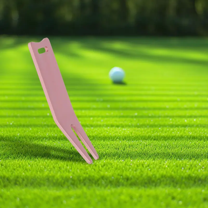Metal Golf Green Fork, 1 Count Portable Golf Divot Repair Tool, Comfortable Grip Golf Accessories for Course Maintenance 2