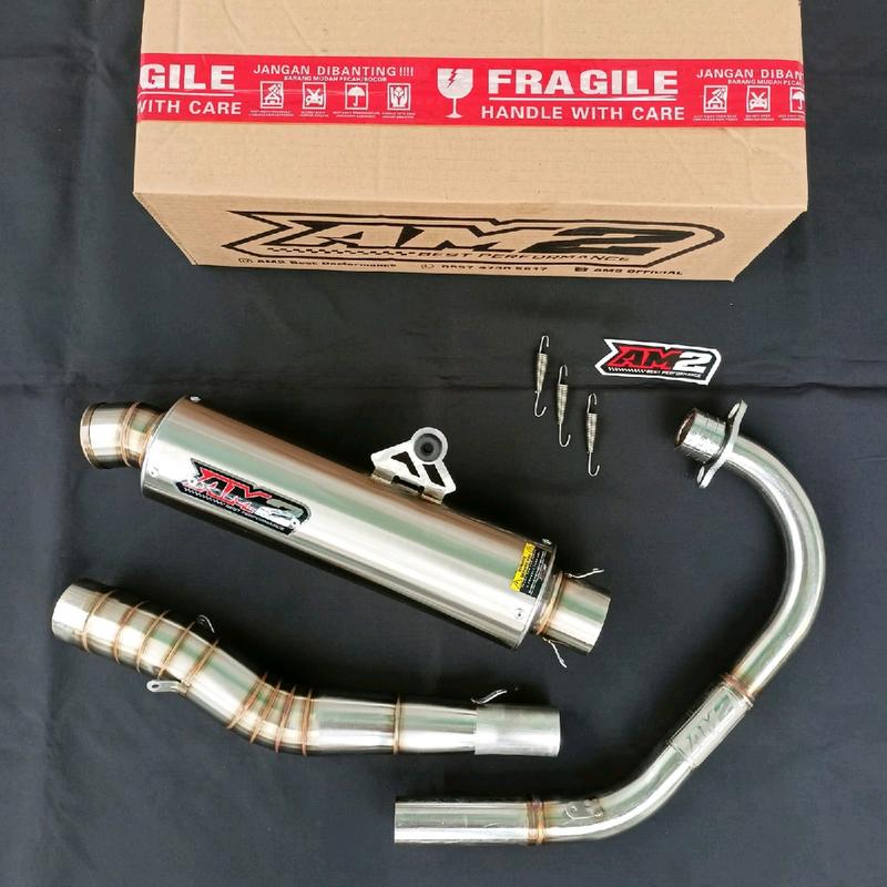 Knalpot Racing AM2 Best Performance tipe BULAT RATA  inlet 50 Cb Gl Megapro tiger 0