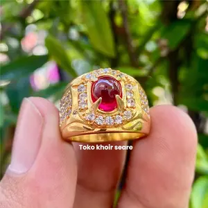 CINCIN BATU MERAH DELIMA ASLI MINIMALIS SUPER MEWAH