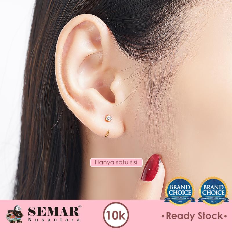Anting Tindik Emas Little Izzy Huggies Gold 10K Semar Nusantara 0