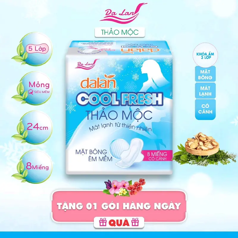 COMBO MÁT LẠNH 16 gói TẶNG 2 gói BVS DẠ LAN bất kỳ (10 gói ban ngày dài 24cm+ 6 gói hàng ngày dài 16cm) Tampon Nữ. BĂNG VỆ SINH DẠ LAN MÁT LẠNH MUA 16 GÓI TẶNG 2 GÓI BẤT KỲ 4