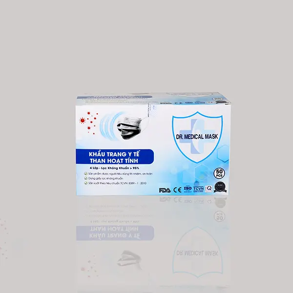 Khẩu Trang y tế 4 lớp Than Hoạt Tính Dr Medical Mask hộp 50 cái 1