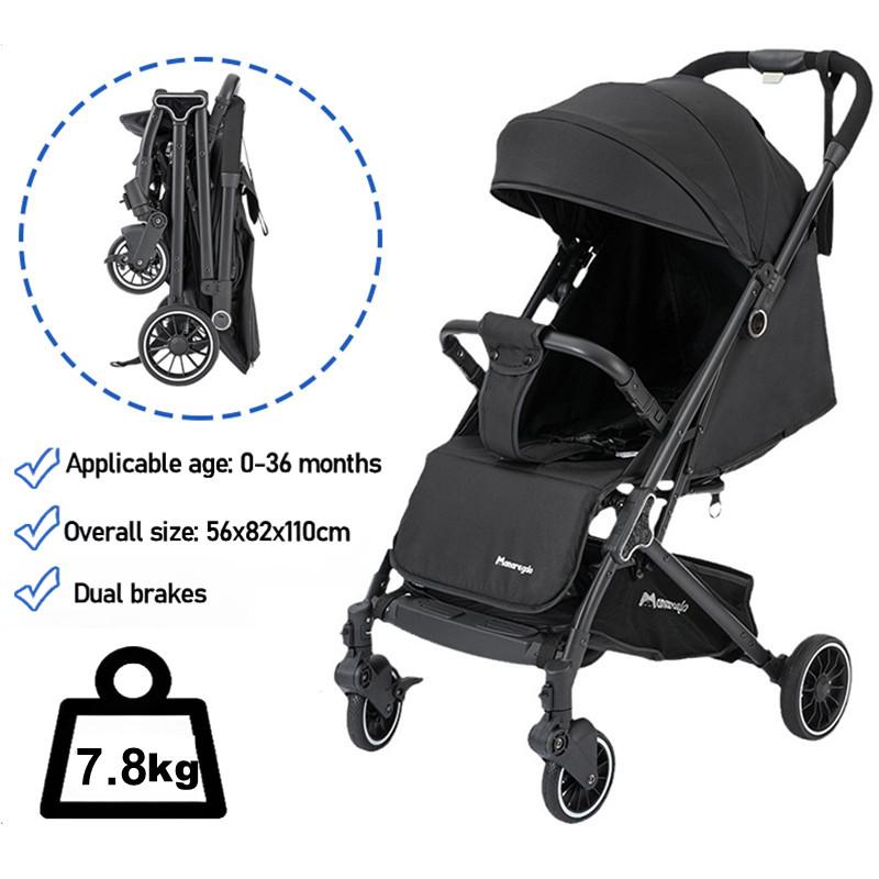 New Automatic Folding Baby Stroller Carbon Steel frame Lightweight ...