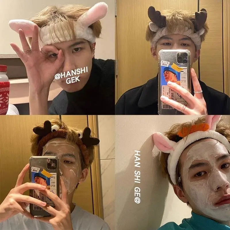 Băng Đô Cài Tóc, Unisex, Dành Cho Nam Giới, Mặt Nạ Rửa Mặt, Mũ Tóc Trang Điểm, Băng Đô Xếp Nếp, Cà Vạt Buộc Tóc Kẹp Tóc, cài tóc, 2024 5