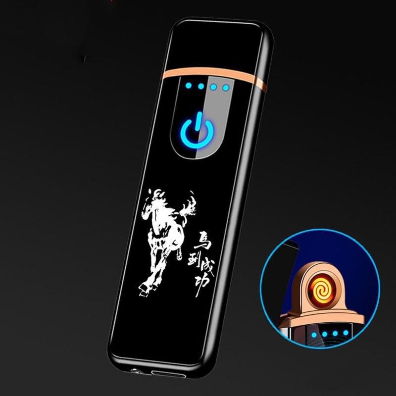 Bật lửa điện sạc pin in hình ngựa - tặng kèm cáp sạc - mã BLD026d