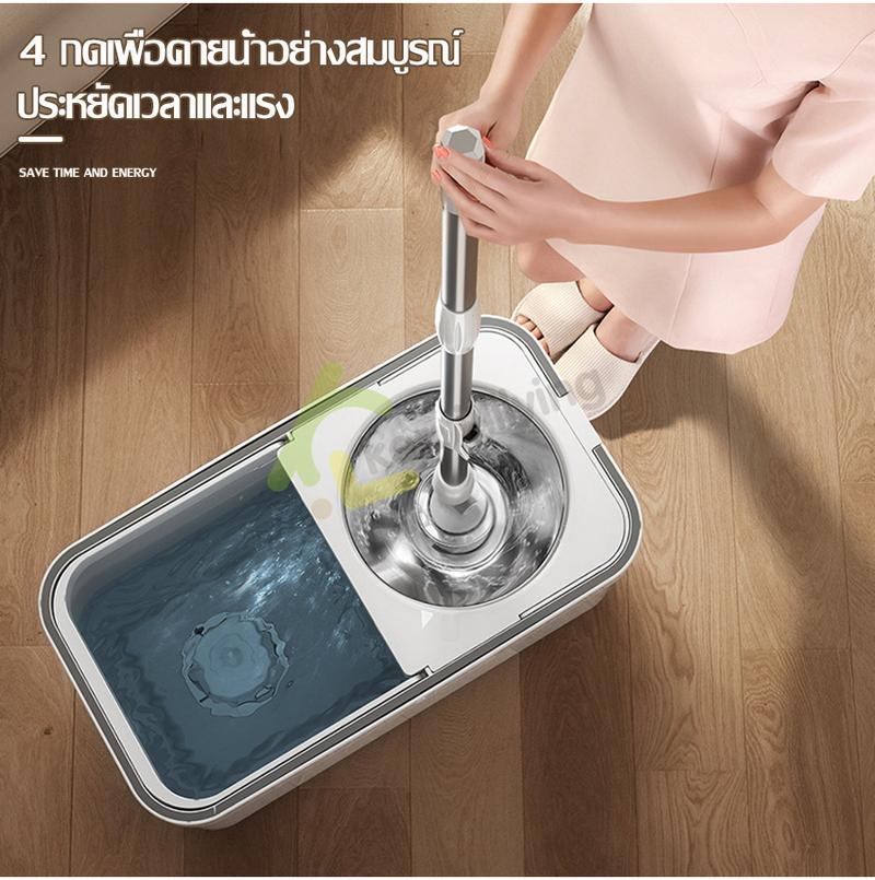 Product Introduction of จัดส่งทันที. Spin Mop Bucket set stainless STEEL Spin Mop Bucket DETACHABLE Mop Bucket Spin Mop 360 DEGREE Spin Mop set stainless STEEL Spin Mop set 3