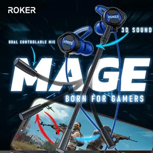 Earphone / Headset Gaming Roker MAGE JACK 3.5mm bass earbud Earphones Headphones Microphone Handsfree