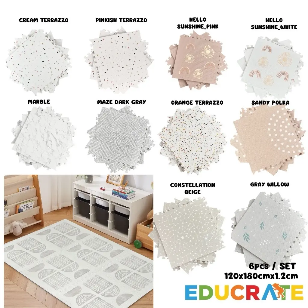 6pcs XL FILM PRINTED NON TOXIC EVA PLAYMAT / LARGE NURSERY PLAYROOM PLAYMAT