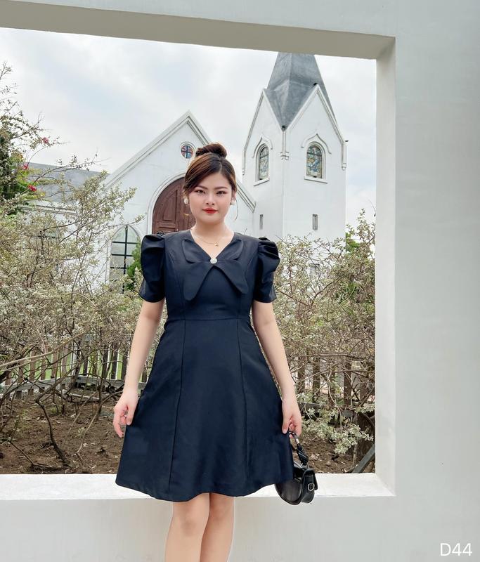 Sa.le lẻ size Đầm BIGSIZE - Ú XINH cao cấp CÁNH BƯỚM cho người béo mập đi tiệc D44Đ