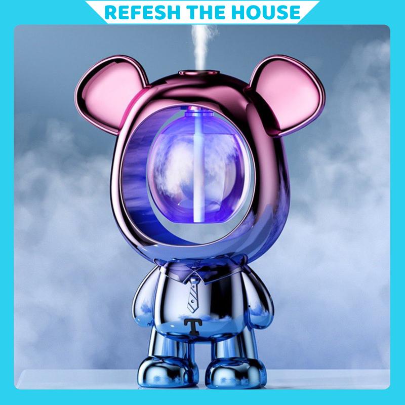 Máy xông tinh dầu phun sương tự động khuếch tán tinh dầu Bear pin sạc màu mạ điện bắt mắt. Máy Khuếch Tán Tinh Dầu Phun Tinh Dầu