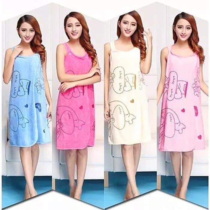 Baju Handuk Wearable Towel Mandi Multifungsi Motif Karakter 7