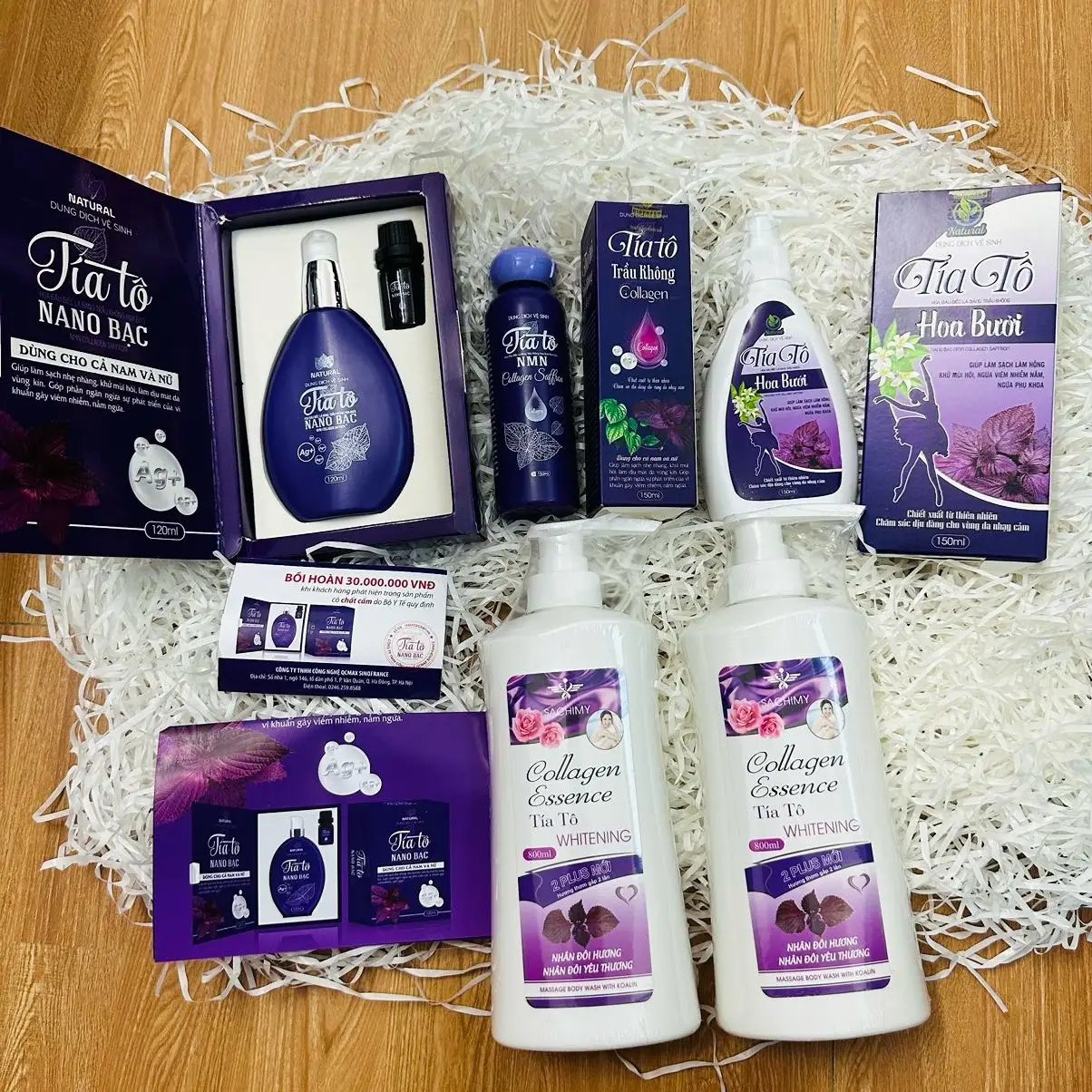 {Combo 6 Món} 2 Lọ Sữa Tắm Tía Tô Sachimy(800Ml 1 Lọ); 1 Lọ Dung Dịch Tía Tô Trầu Không;1 Lọ Dung Dịch Tía Tô Hoa Bưởi;1 Lọ Dung Dịch Nano Bạc; 1 Nước Hoa Vùng Kín(Có Phiếu Bảo Hành)