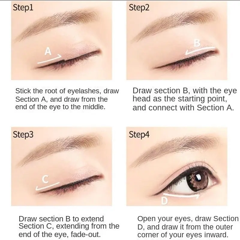 Bộ Trang Điểm Mắt, Bộ 3 Món, Mascara Làm Đẹp, Bút Kẻ Mắt, Dụng Cụ Uốn Mi, Lâu Trôi, Không Thấm Nước, Màu Đen Và Nâu, Trang Điểm Làm Đẹp Tự Nhiên 6