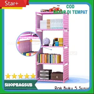 Rak Buku Portable Lemari Serbaguna 5 Susun