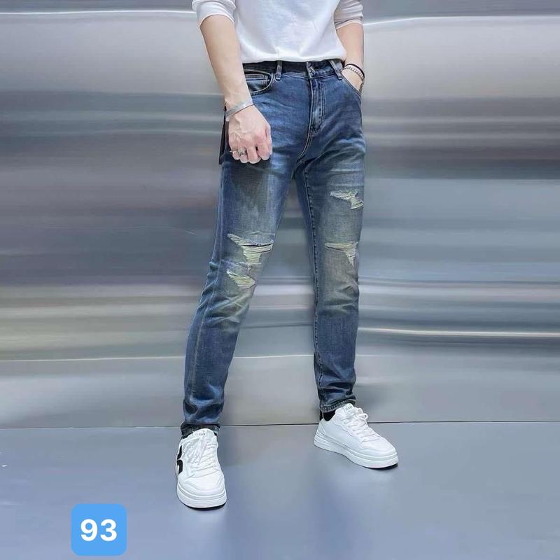 Quần jean nam [ FREESHIP ] 93 Quần bò nam màu đen phối khoá kéo rách vá da có lớp lót - Quần dài nam chất jean co giãn phong cách thời trang Menswear Pants Có Túi