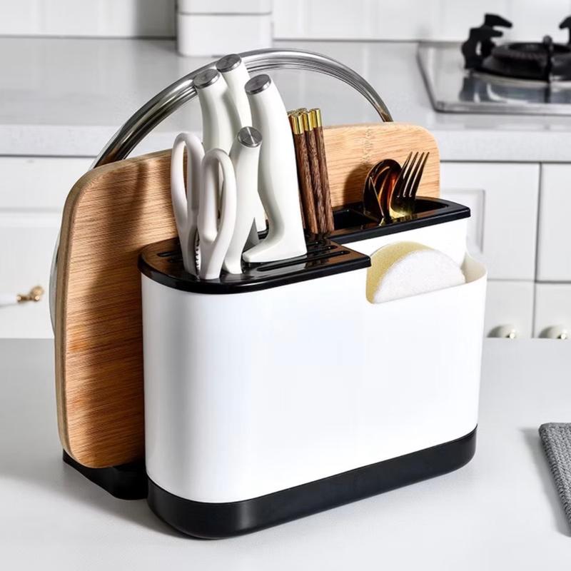 Khay Để Dao Thớt ,Hộp Ống Đựng Đũa Muỗng Nhựa Kết Hợp Giá Để Úp Thớt Nắp Vung Để Đồ Nhà Bếp kệ phơi decor Kitchen