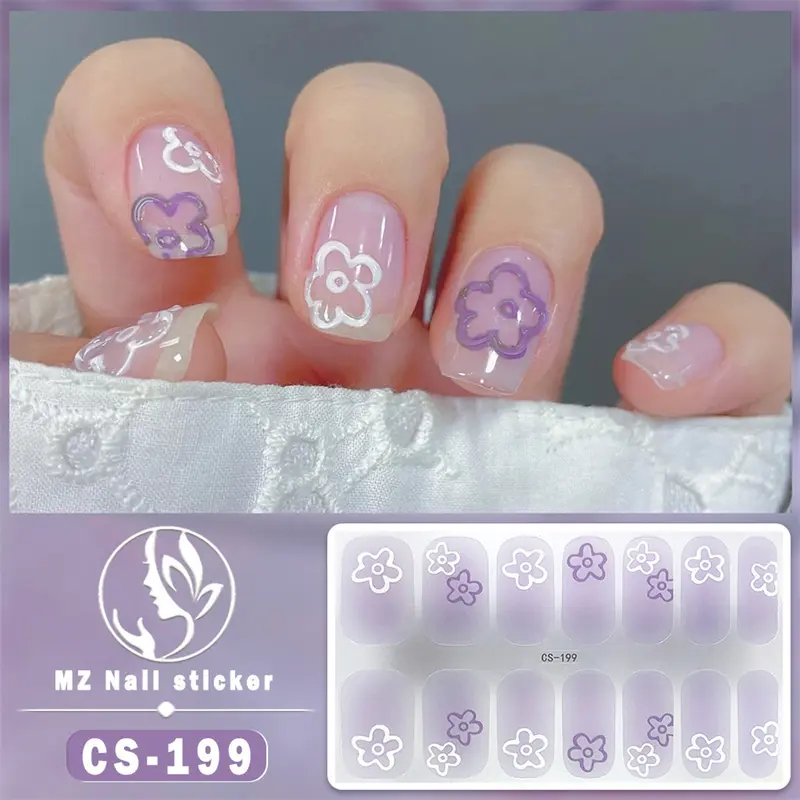 Miếng Dán Móng Tay Keo Không Nướng Chống Thấm Nước CS, Phong Cách Nhật Bản Và Hàn Quốc, Giấy Dán Móng Tay Mùa Xuân Và Mùa Hè Đầy Đủ, [Thanh Toán Khi Nhận Hàng] 2