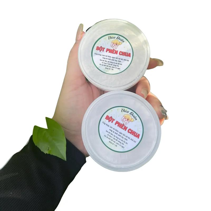 Combo 2 hủ bột phèn chua chưng cất có che tên sp {mỗi hủ 100g} hôi nách hôi chân 