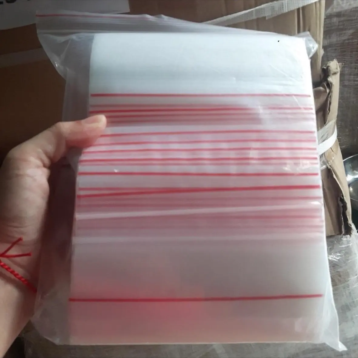 1KG túi zipper viền đỏ (đựng thuốc Tây, thực phẩm)