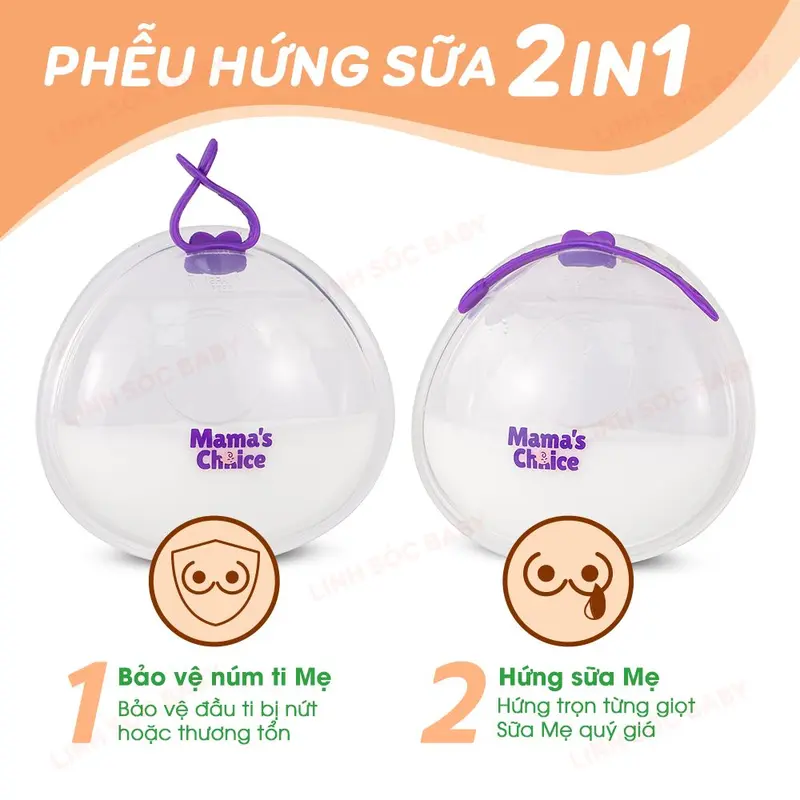 Hộp 2 Phễu hứng sữa silicon chống tràn Mama's Choice, an toàn tiện lợi dùng thay miếng lót thấm sữa 1