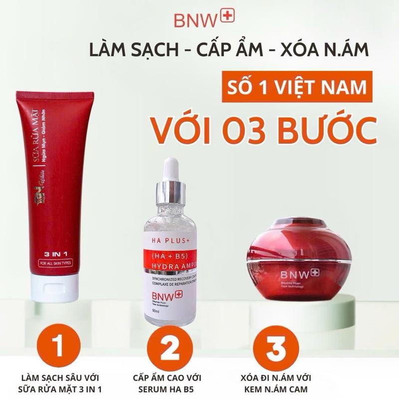CHÍNH HÃNG Bộ 3 Sản Phẩm BN White Chuyên Nám Tàn Nhang Và Dưỡng Da gồm Kem face + Serum+ Sữa rửa mặt Skincare Collagen Nữ