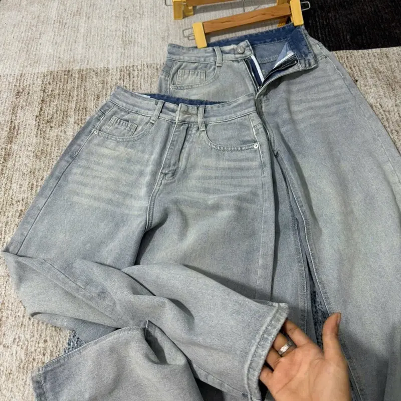 HAP (S-2XL) Quần Jeans Suông Trơn Tông Màu Bạc Chất jeans Mềm có 2 chiều dai 95 và 103cm .Mã 5678 | BigBuy360 - bigbuy360.vn