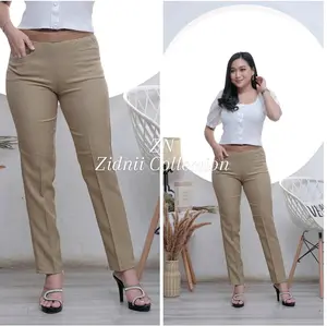 Celana Kerja Wanita Pinggang Karet Semi Stretch Formal Basic Nyaman Standar Bahan Woll Import Premium Size M-8L Celana Kerja Wanita Pinggang Karet Semi Stretch Formal Basic Nyaman Standar Bahan Woll Import Premium Size M-8L