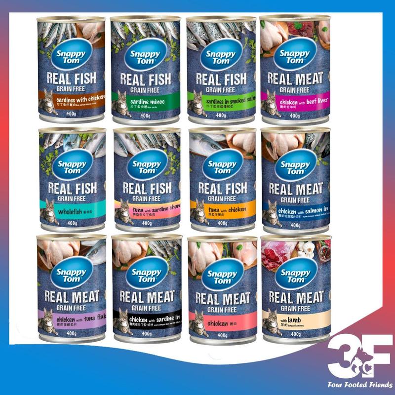  Snappy Tom Thức Ăn Ướt Snappy Tom Classic Real Fish Real Meat Lon 400gr Với 4 Vị Cá Trích Nguyên Con Sardines Và Gà Cung Cấp Protein Vitamin Cho Mèo Trưởng Thành 