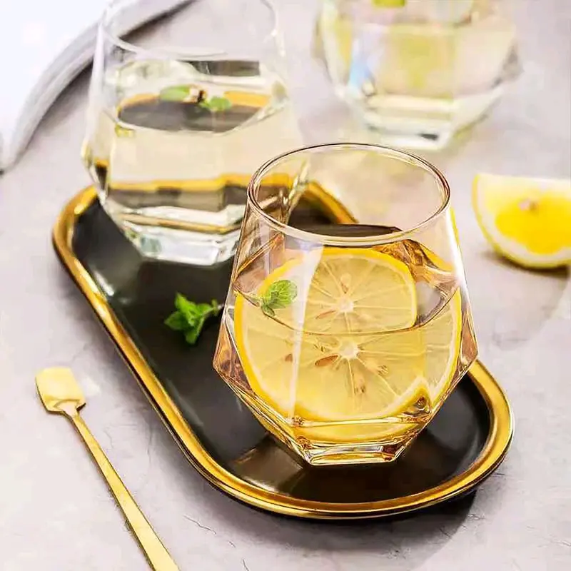 Gelas Minuman Kaca Estetik Diamond Crystal Glass Cup 310ml GLASSWARE - GW107 Gelas Es Limun Teh Kopi Cafe 3