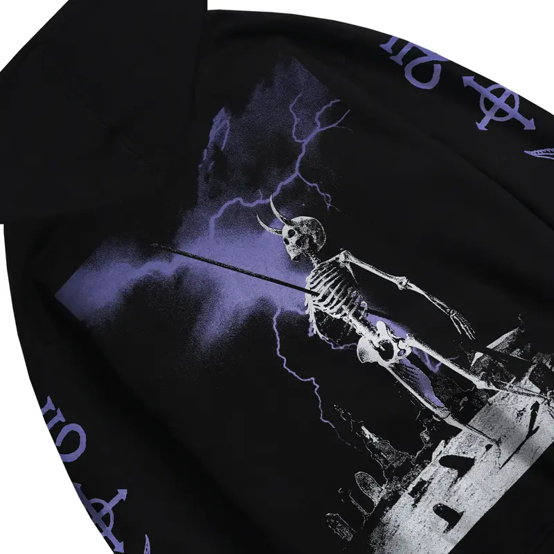 MRJN - Black Hoodie Hollow fleece sweater 1