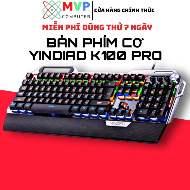 Bàn Phím Cơ Gaming Có Dây Blue Black Swittch YINDIAO K100 PRO LED RGB 12 Chế Độ Dùng Cho Máy Tính Laptop Chơi Game Làm Việc