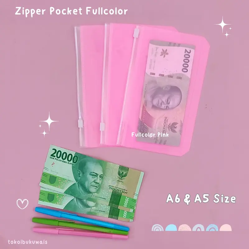 A6 A5 ZIPPER POCKET KANTONG PENYIMPANAN UANG SERBAGUNA - FULLCOLOR 1