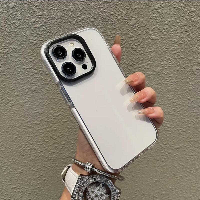 Clear Phone Case with Hollow Design, Anti-fall Mobile Phone Case, Shockproof Cases Cover Phone Cases Compatible with iPhone X 11 12 13 14 15 Pro Max 2