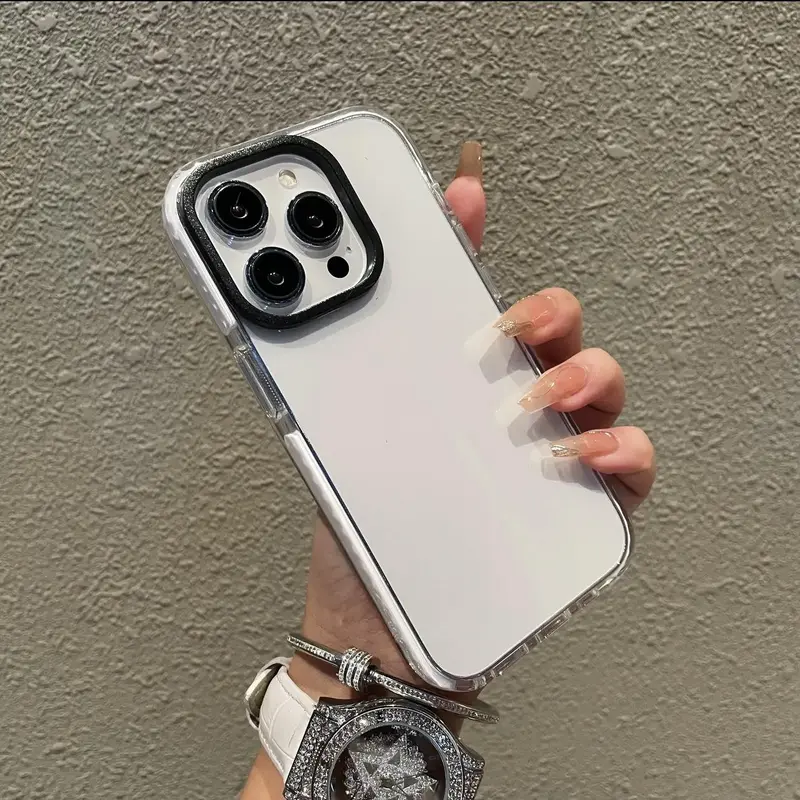 Clear Phone Case with Hollow Design, Anti-fall Mobile Phone Case, Shockproof Cases Cover Phone Cases Compatible with iPhone X 11 12 13 14 15 Pro Max 2