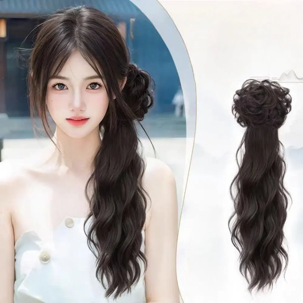 Rambut Palsu Klip Rambut, Ekor Kuda Rendah, Kerinting, Alamiah ...