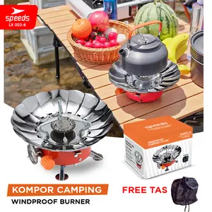 SPEEDS Kompor Camping Gas Alat Masak Mini Lipat Alam Anti Angin Bunga Portable 003-6