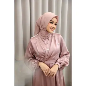 MAYESHA DRESS PESTA SATIN MEWAH PAYET MUTIARA Velvet Muslim