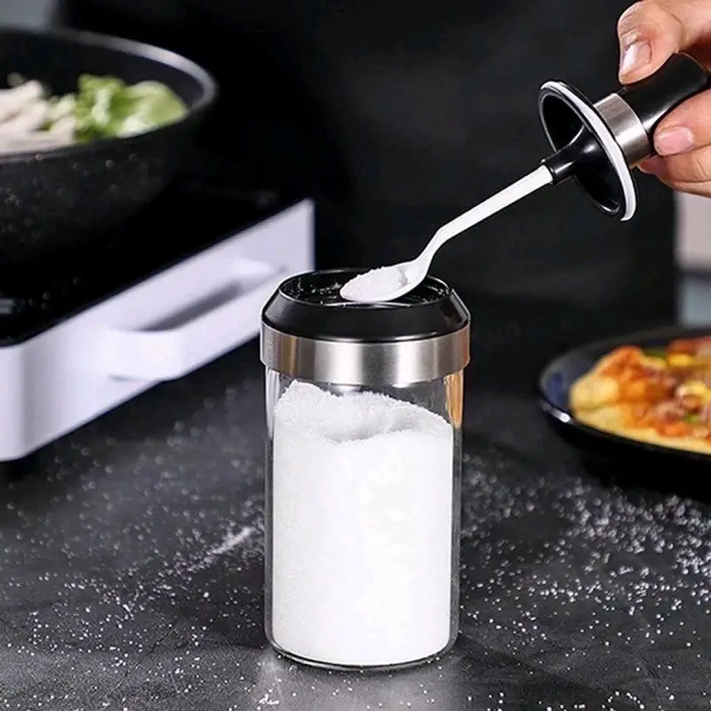 BOTOL BUMBU DAPUR WADAH GARAM MERICA BUBUK BAHAN KACA TEBAL ANTI BAKAR WADAH KEDAP UDARA BUMBU MASAKAN SERBAGUNA 5