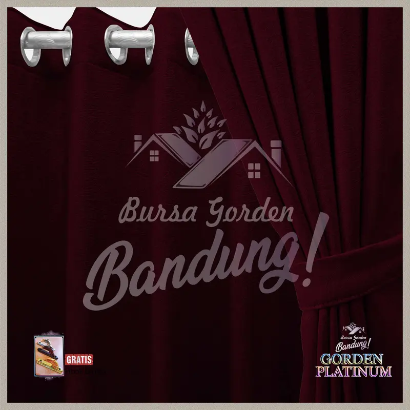 Gorden Jendela Blackout 12 Smokring Tirai Pintu Ruang Tamu T 200 cm Gordyn Kamar Aesthetic Jendela Pendek Platinum 6