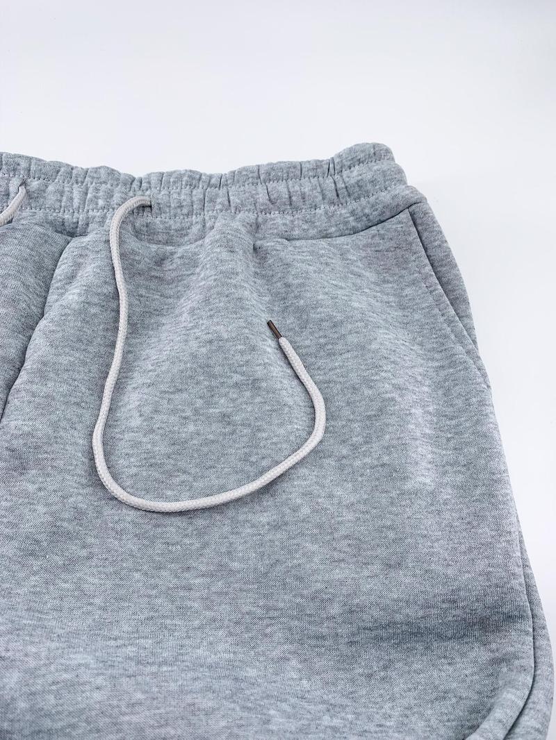 Product Introduction of 【Plus Size】 Letter Print Zip Up Hoodie & Sweatpants Set, Casual Long Sleeve Hooded Sweatshirt & Jogger Pants, Women's Fall & Winter Clothes 8