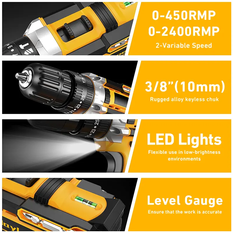 TOOLBOX Mesin bor baterai impact drill bor listrik bor beton Multifunctional toolbox--B511 Pro 5