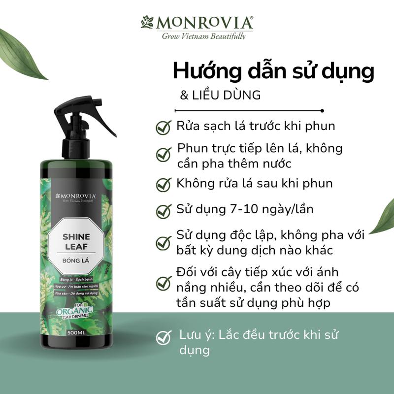 Product Introduction of Phân bón hữu cơ BÓNG LÁ MONROVIA pha sẵn giúp lá cây khỏe mạnh, xanh bóng, dành cho cây trồng dung tích 500ml 3