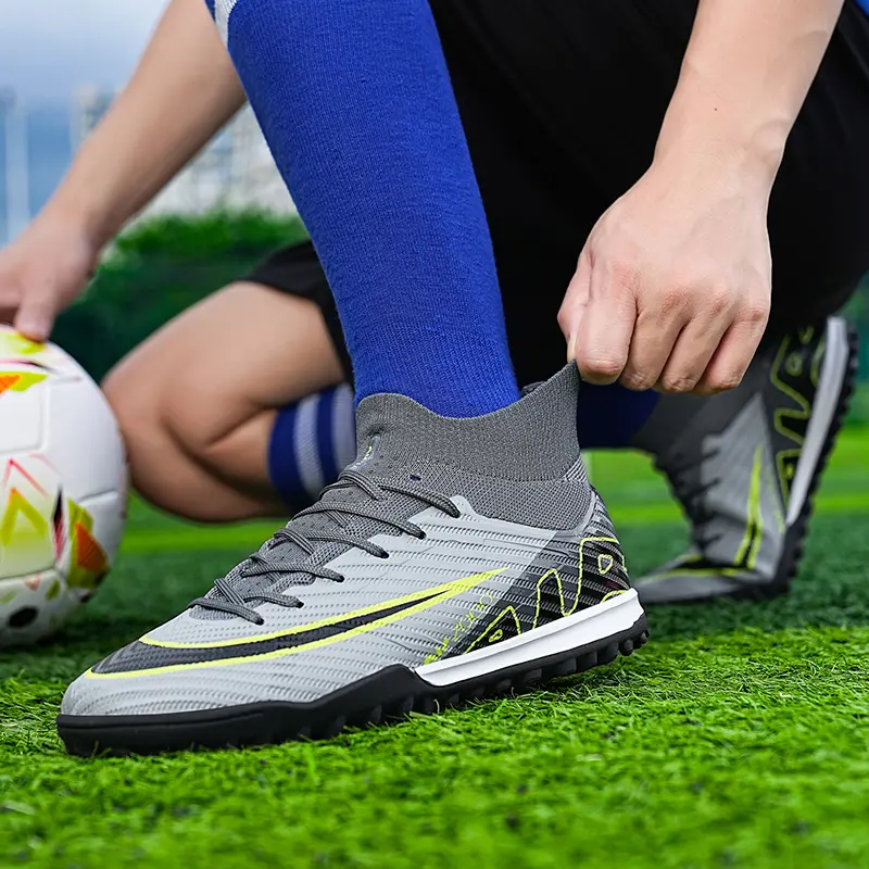 Giày Đá Bóng Cổ Cao Hàng Mới Về Xuyên Biên Giới, Chất Lượng Cao, Không Trơn Trượt, Thoáng Khí Và Có Thể Đeo Được, Thích Hợp Cho Tập Luyện Thi Đấu Chuyên Nghiệp, Nhẹ, Thoải Mái, Giày Bóng Đá 5